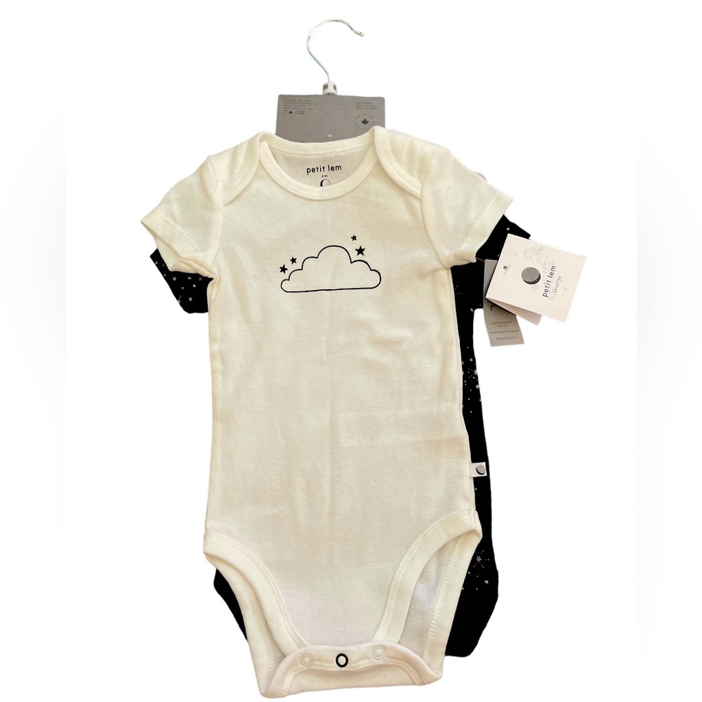 Set of 2 Stars Galaxy Cloud Bodysuits 6m Petit Lem